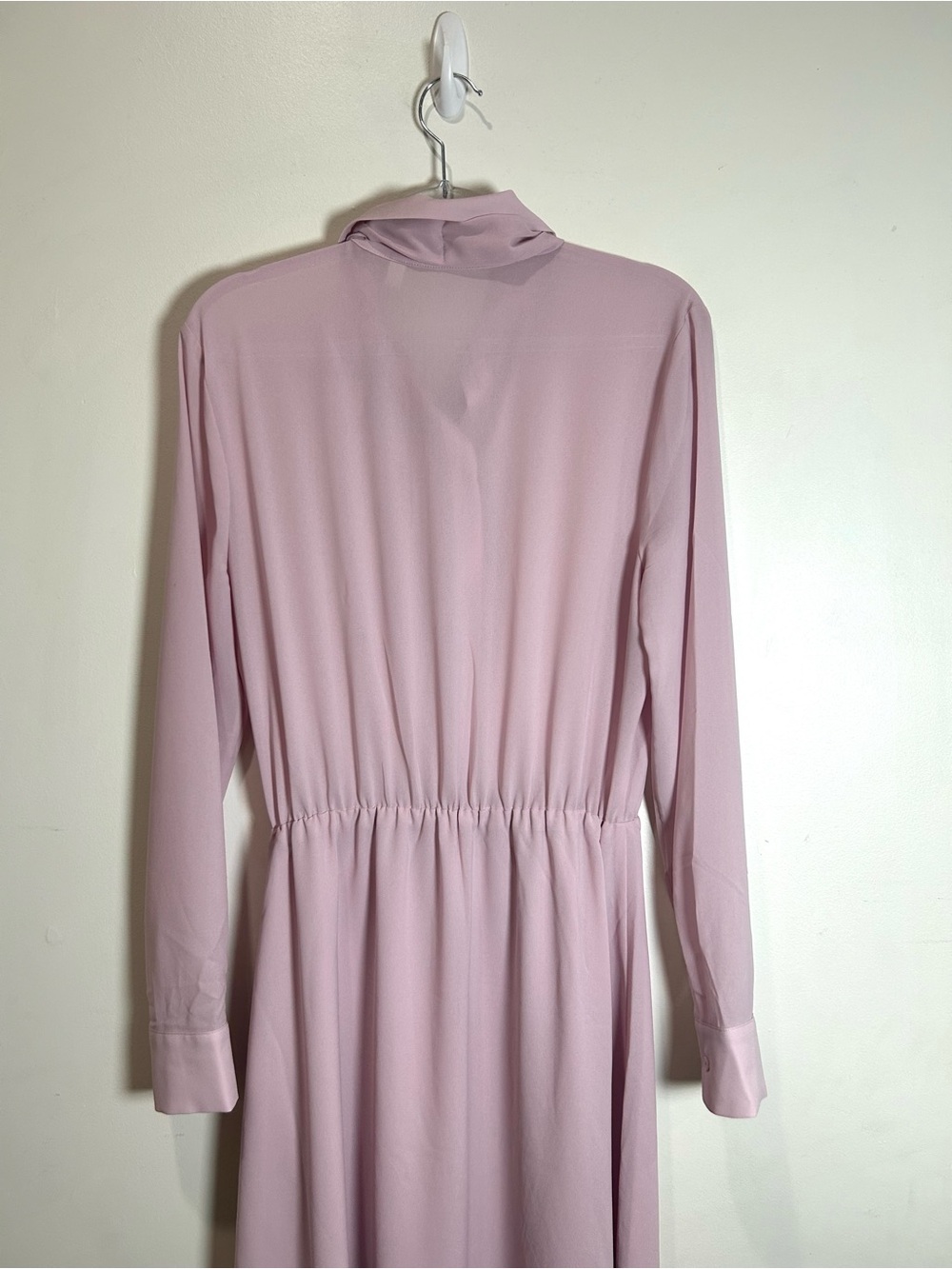 NEW Babaton Aritzia Hopper Maxi Dress Sz S Dusty Pink Tie Neck Chiffon Ethereal - Picture 13 of 15